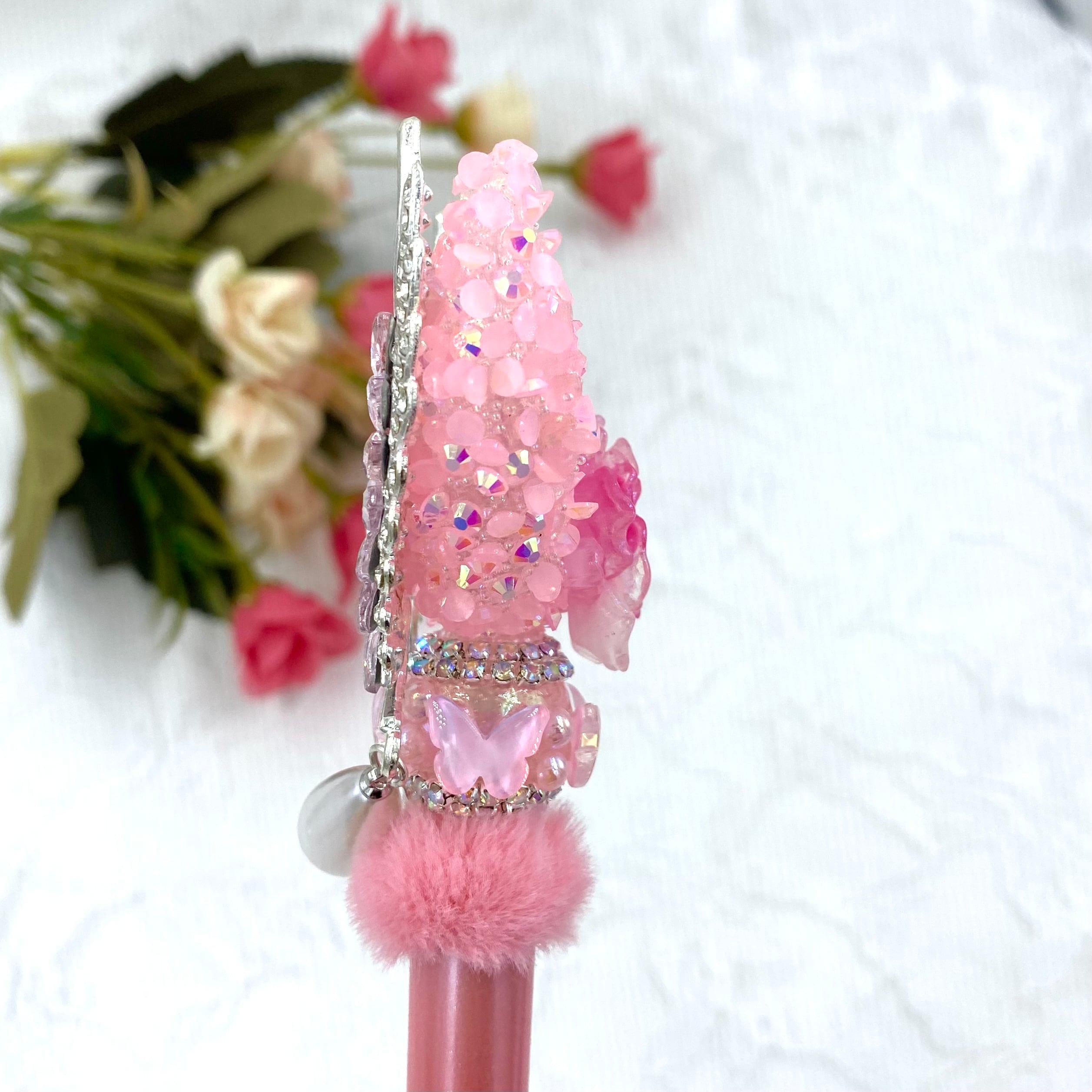 183 カスタムボールペン完成品 蓄光薔薇&シュガーゴージャスウイング