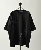 many men many mind Vintage style spray finish chain embroidery TEE (BLK) M2514032