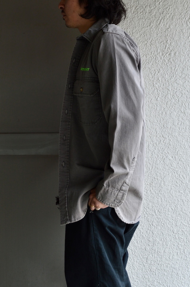 FIVEBROTHER 1970's-80's by ARCTIC CAT From USA Type CPO Work Denim Shirt Made in USA Gray ファイブブラザー 70s 三角タグ USA製 企業