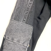 【 hoodie17】 Remake Hoodie black × denim