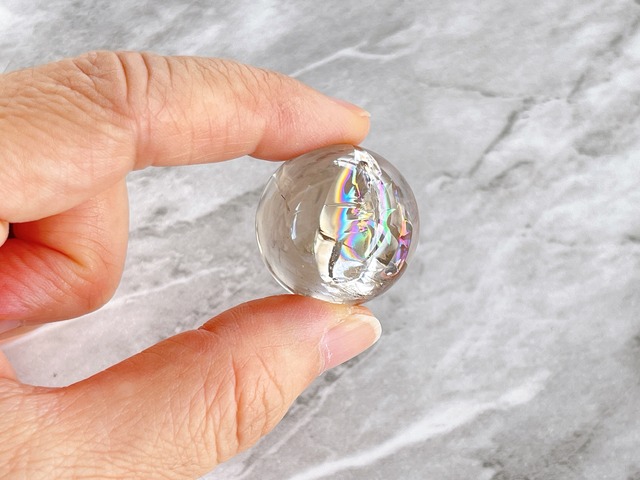 【B】スモーキーアイリスクォーツ・スフィア24mm ✧麻ポーチ付き✧ Smoky Iris Quartz Sphere
