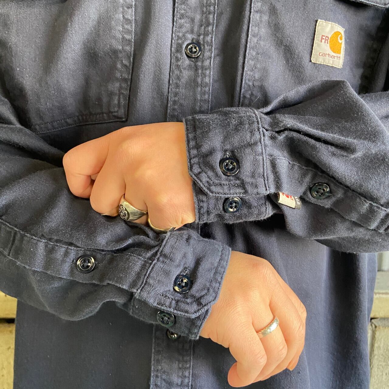 Carhartt カーハート FR ボタンダウン 企業ロゴ刺繍 長袖 ワークシャツ