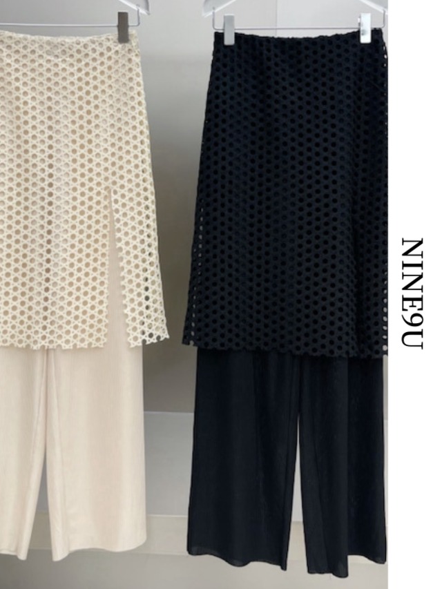THIN knitted wide leg pants【NINE3444】