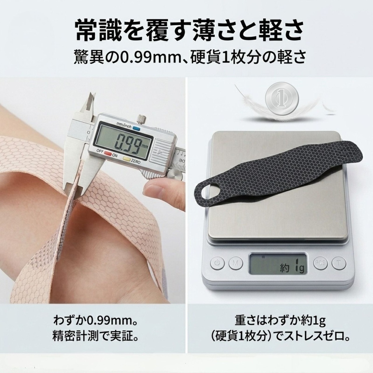 【薄型手首サポーター】 薄型0.99mm 20g 腱鞘炎 固定 リストラップ スポーツ デスクワーク テニス 家事育児 マジックテープ 左右兼用 黒
