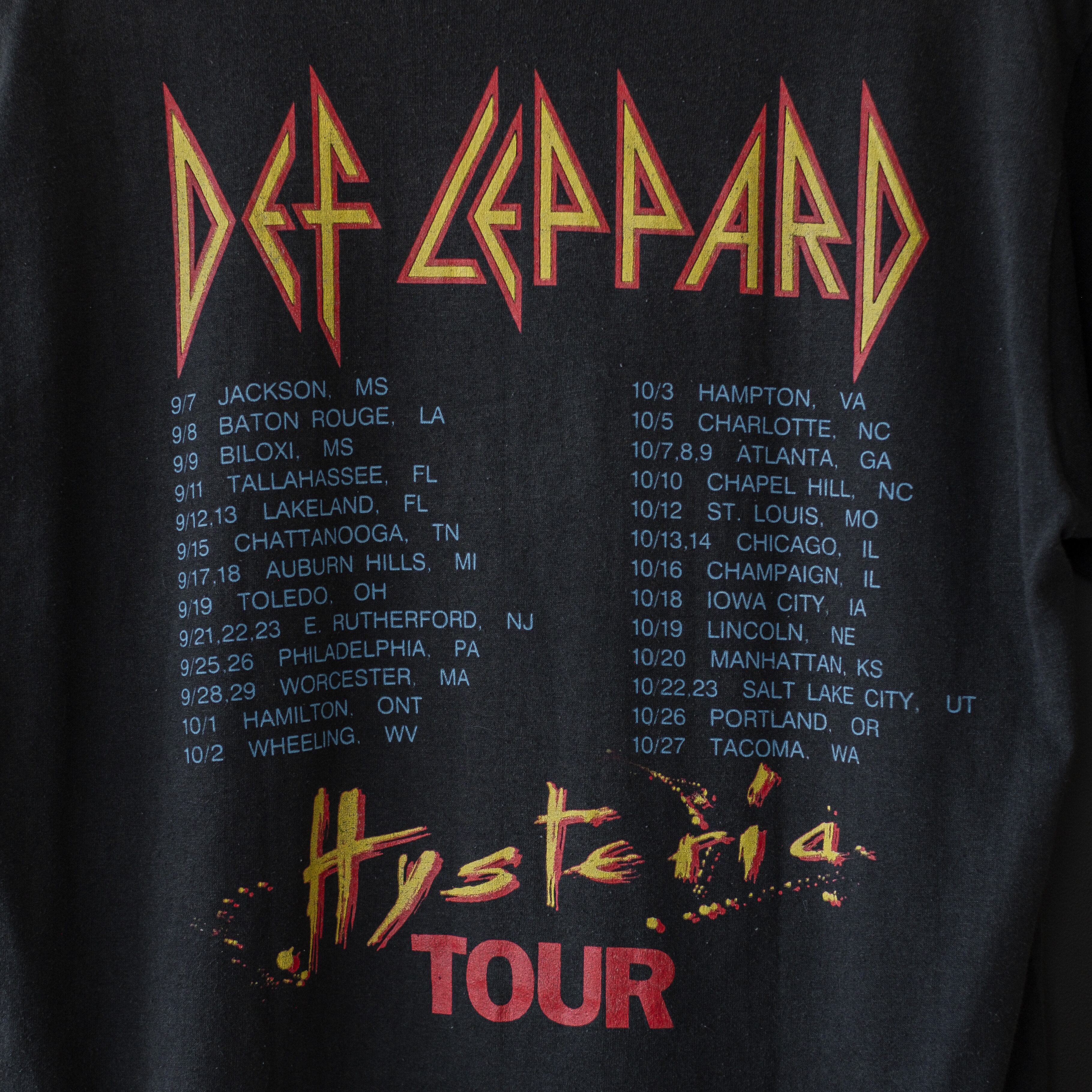 80s USA製 Def Leppard Hysteria ツアー バンドT used- 1988 Def Leppard tour tee (Hysteria) | dros dro