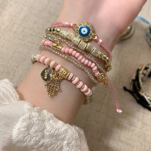 ハンドメイド おしゃれ レトロ カラフル 手作り ブレスレット