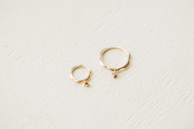 mom&baby pair ring - flower (K10,K18 gold)