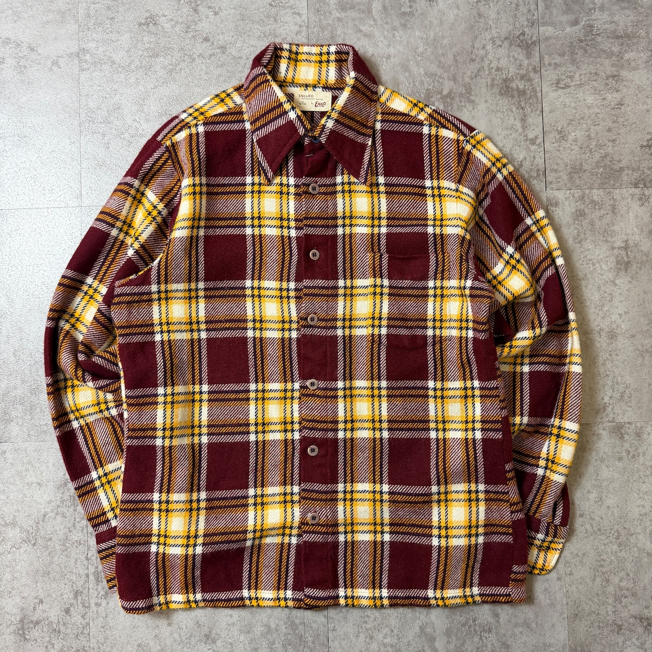 ～70's ENDURO Acrylic Flannel Shirt USA 90年代 アメリカ アクリル フランネルシャツ ヴィンテージ ビンテージ  TT2026-0054 - 1