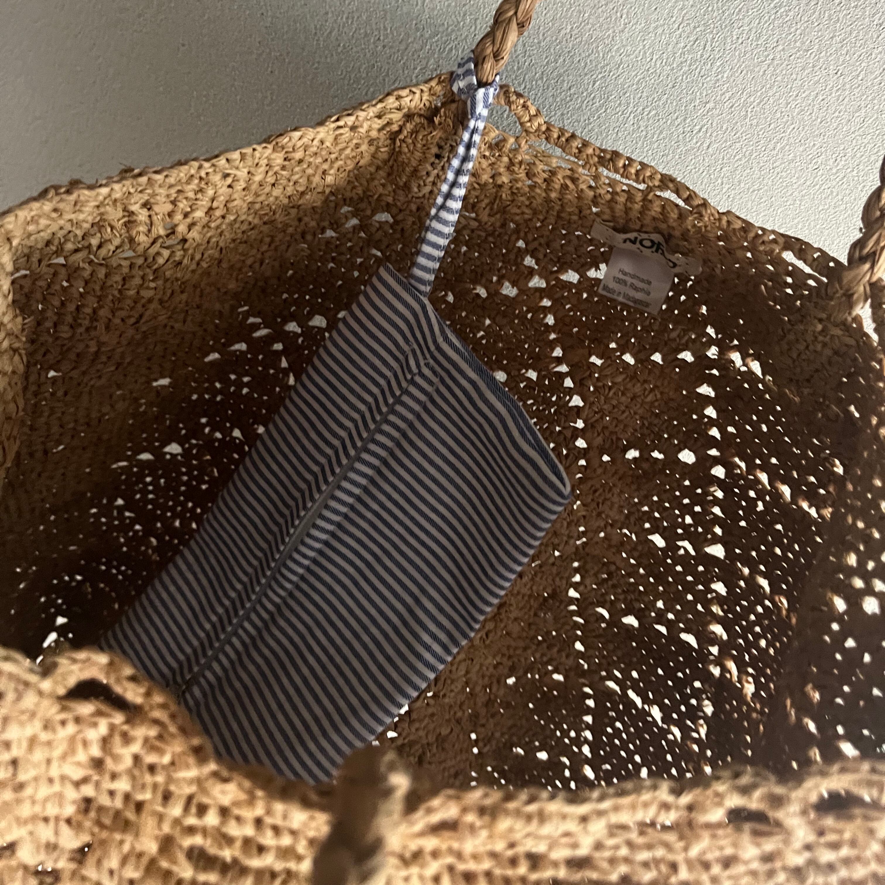 再入荷】NORO ／ノロ ラフィアバッグL Madrague-DAMIER size L. tea 