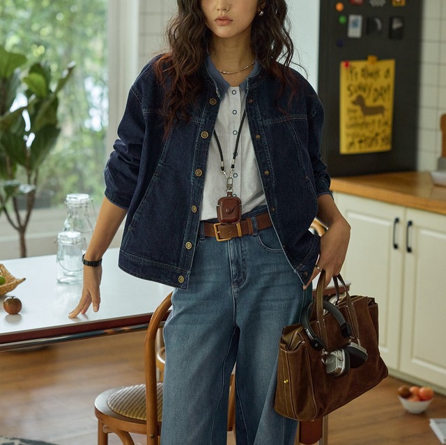【ジャケット】 デニム ジャケット レディース きれいめ アウター ブルゾン 春 夏 秋 冬  20代 30代 40代 50代 フェミニン エレガント デニムジャケット ミドル ジャケット アウター ジージャン gジャン デニム  きれいめ 可愛い かっこいい ダークブルー 青 ライトブルー 水色 S M L