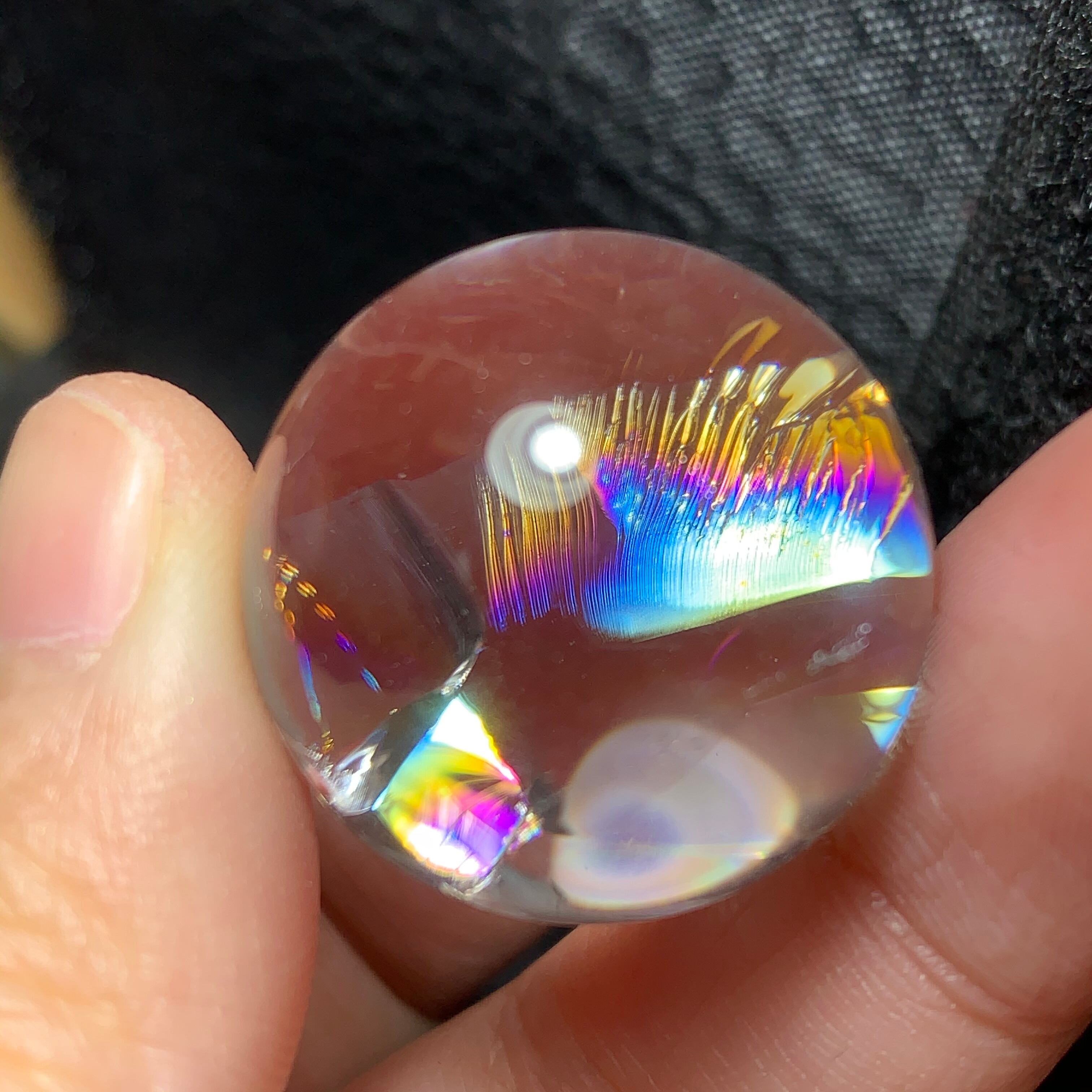 新品 高品質 レインボー水晶 丸玉 24mm | WIMPERONLY