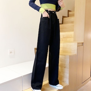 デニム ワイドパンツ レディース 韓国 ジーンズ 春夏秋冬 おしゃれ ストリート系 カジュアル 大人 かわいい きれいめ デニムパンツ ハイウエスト 大人可愛い 大人女子