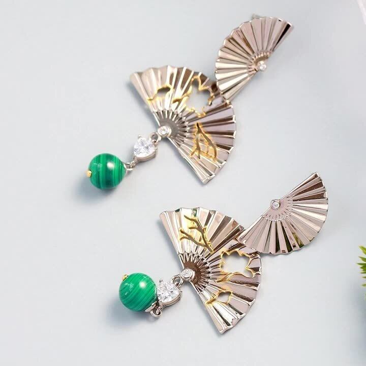 アガット シルバーひし型ピアス K10アマゾナイトピアスチャーム