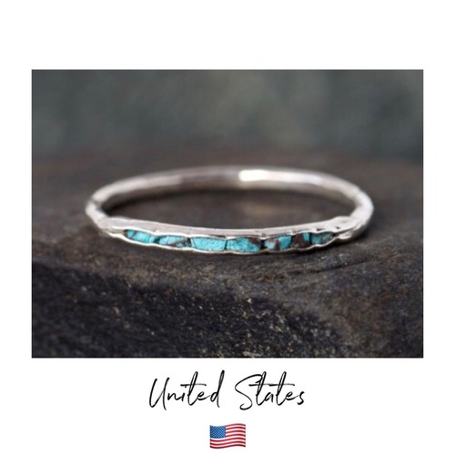 【Made in エストニア】天然石 ターコイズ リング ⁑ Turquoise Band Ring
