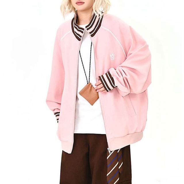 リブラインラグランジップブルゾン 2col   R01584