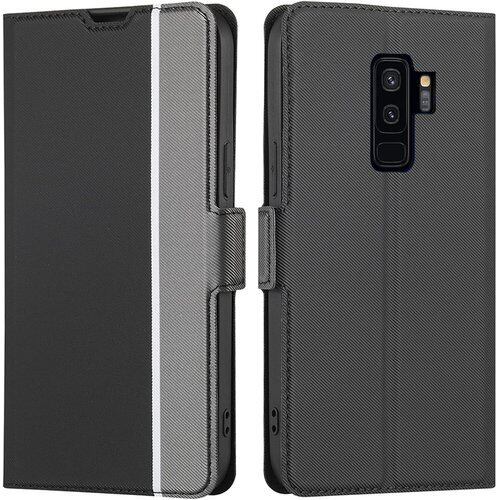 galaxy S9 ケース 手帳型 薄型 軽量 gal ー エス9 SC02K ケース 手帳ケース ぎゃらくしー S9 ケース S9 携帯カバー galaxy S9 ケース SCV38 カバー galaxyS9 case 適用 BonwFzin 軽量 薄いケース 炭素繊維調 PU レザー マグネット 手帳 軽い 薄い カードケース スマホケース カード収納 耐衝撃 手帳ケース カード入れ スタンド 2色組合 グレー + ブラック 1891