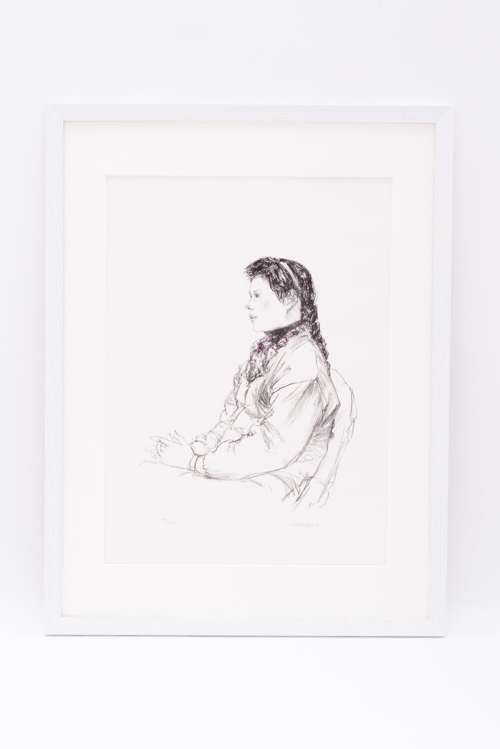 リトグラフ 佐藤忠良 編み物をする少女 （リトグラフ 佐藤忠良 編み物  