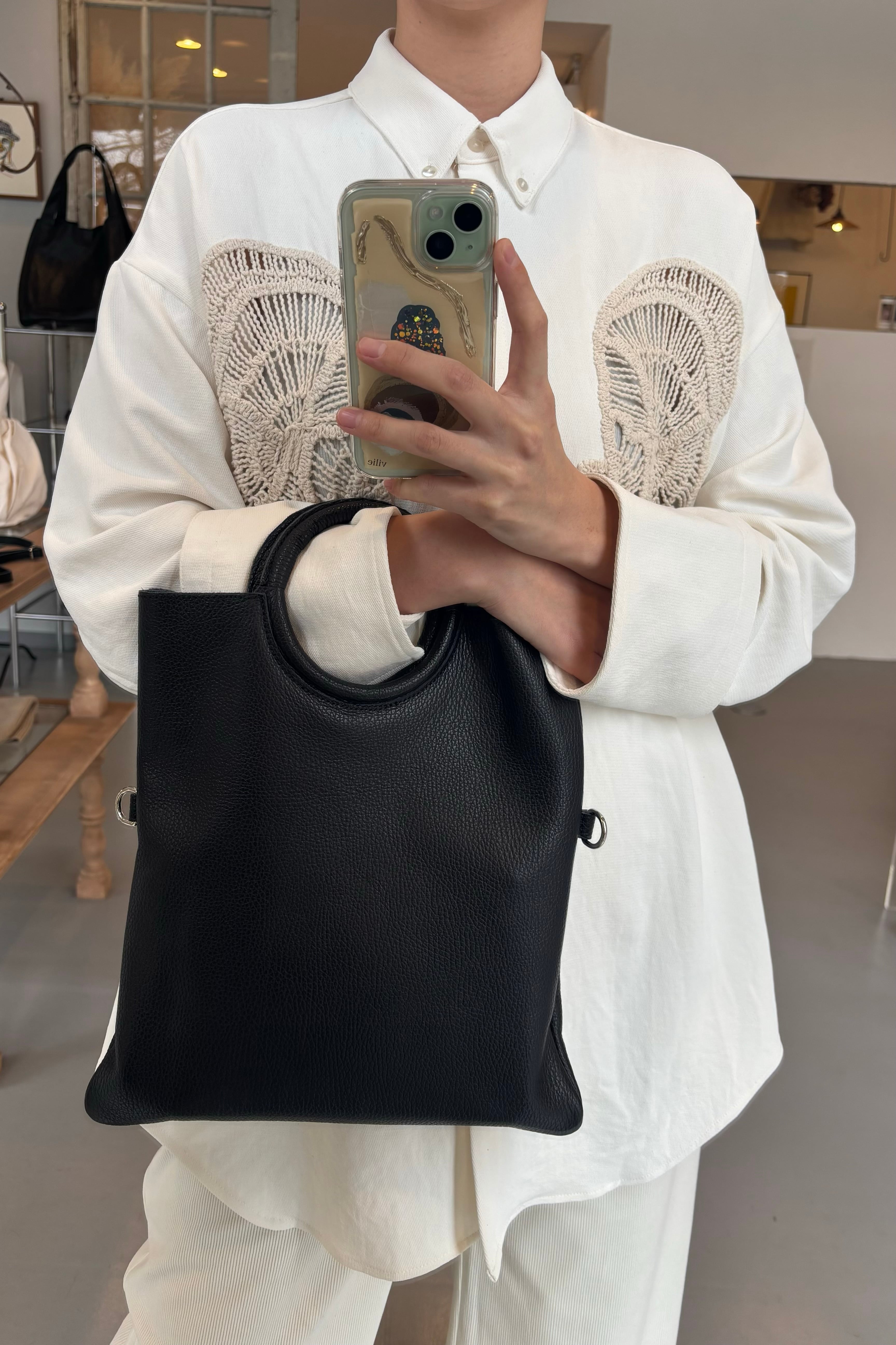 MILLELA FIRENZE 3WAY Circle hand bag サークルハンドバッグ Black