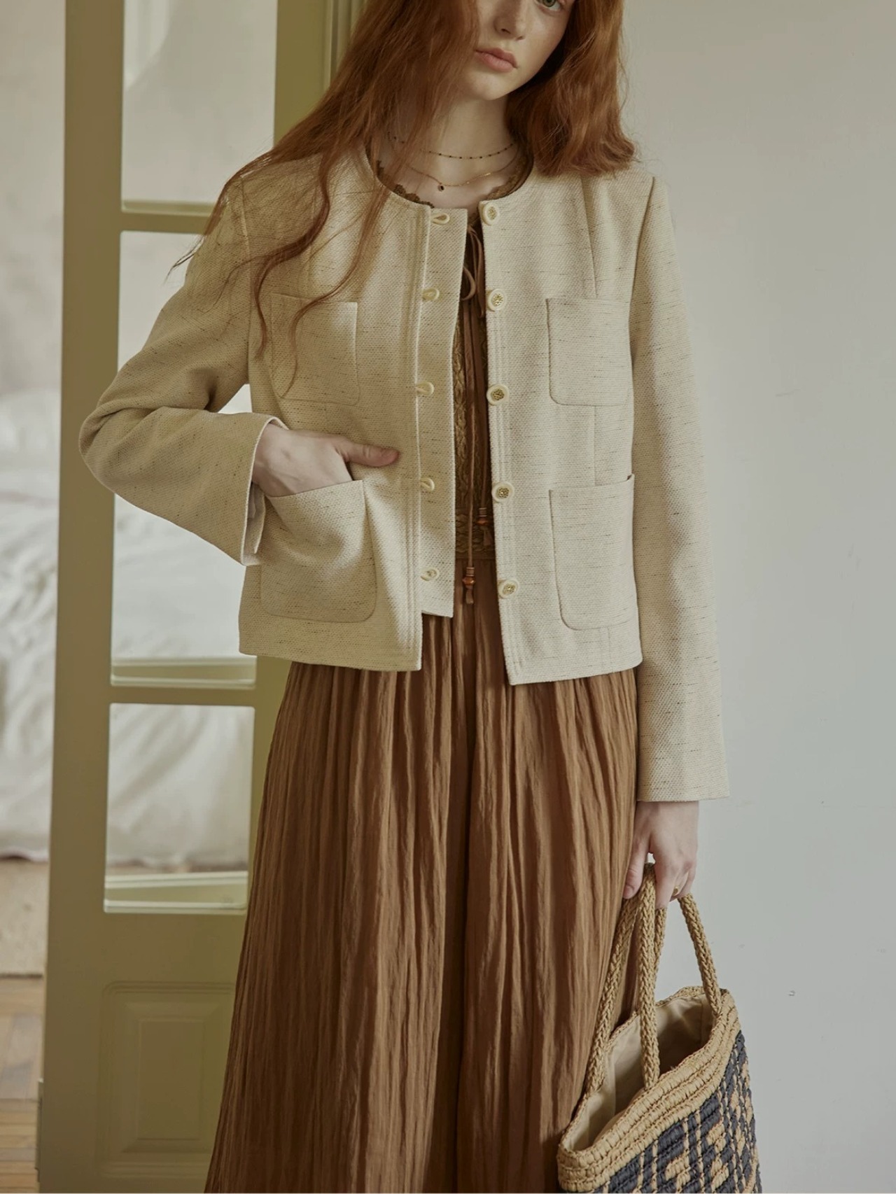 Écrin Crème Collarless Jacket F0794