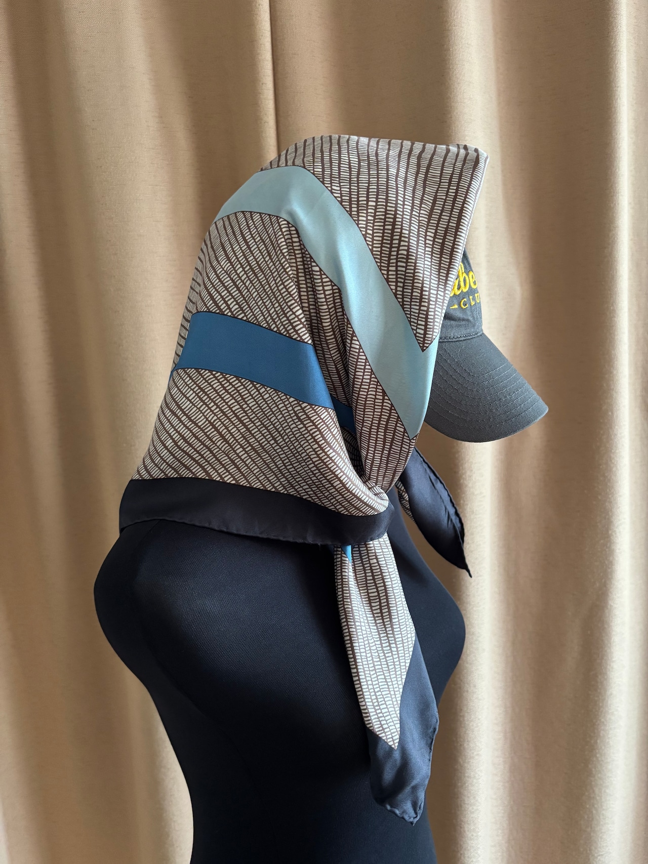 geometric frame silk scarf-5150-8