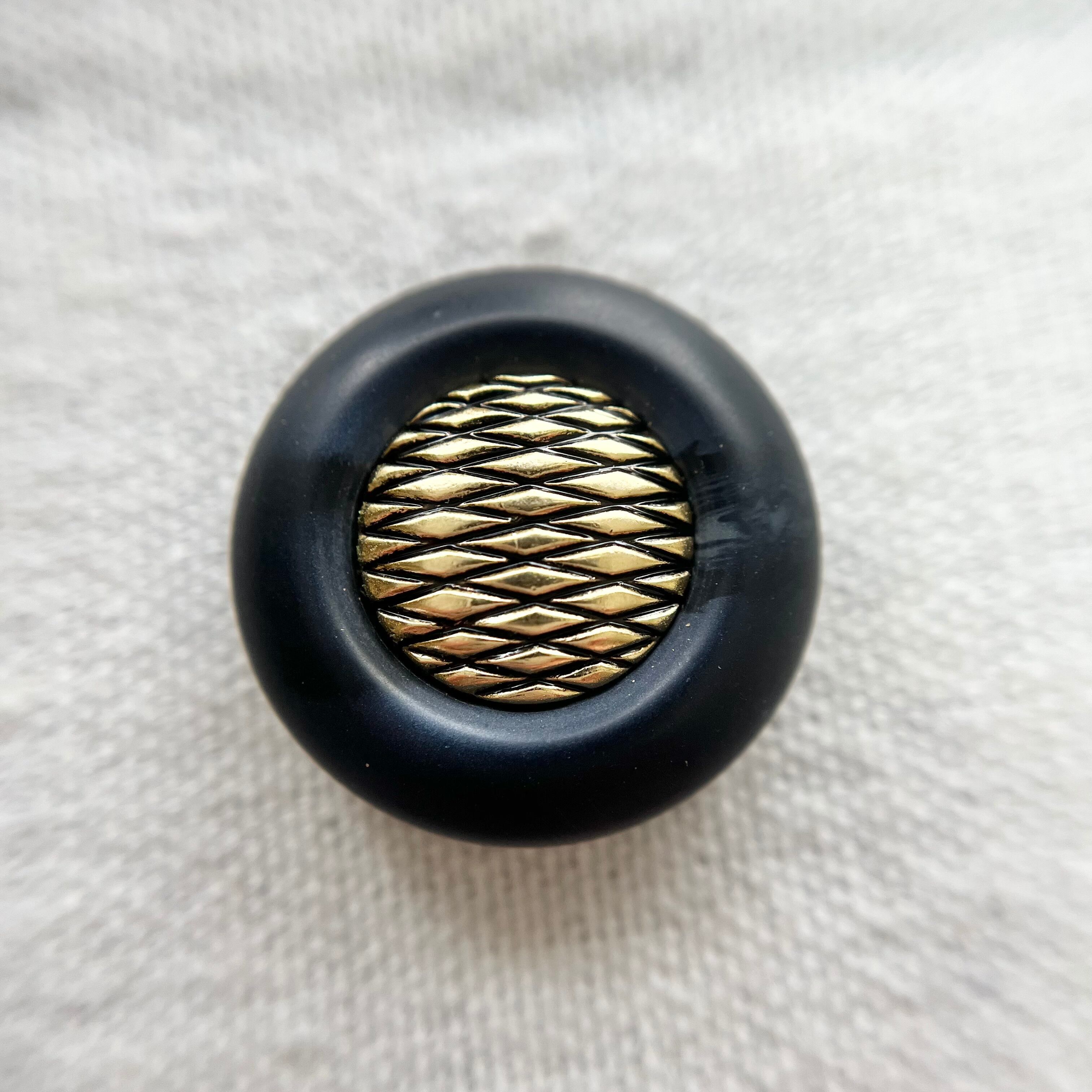 イタリア ネイビー ゴールドチェック 23mm
