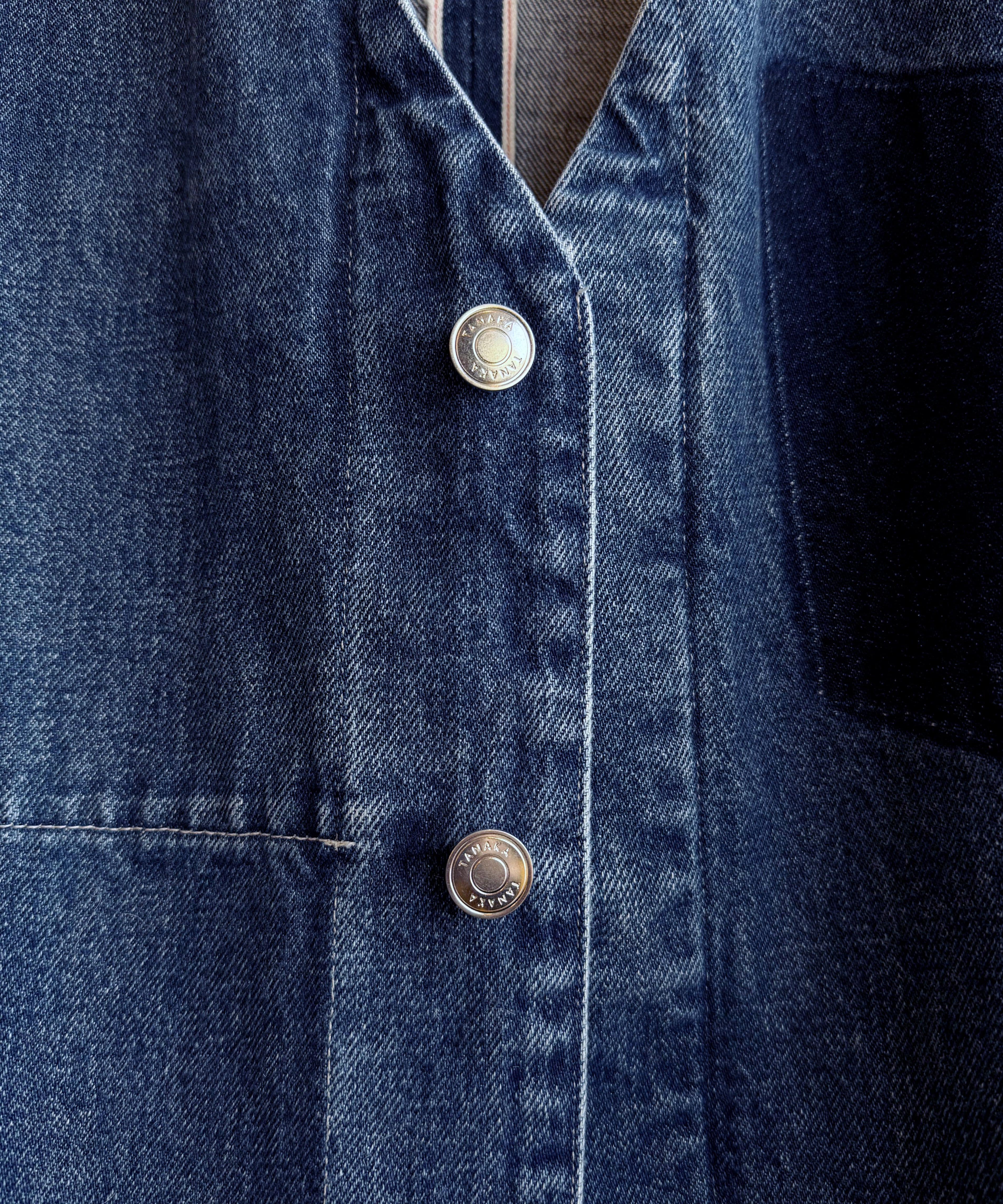TANAKA / ST-127NC NO COLLAR JEAN JACKET (VINTAGE BLUE