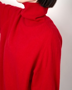 ssstein "EXTRA FINE WOOL KNIT TURTLE NECK LS〔RED〕"