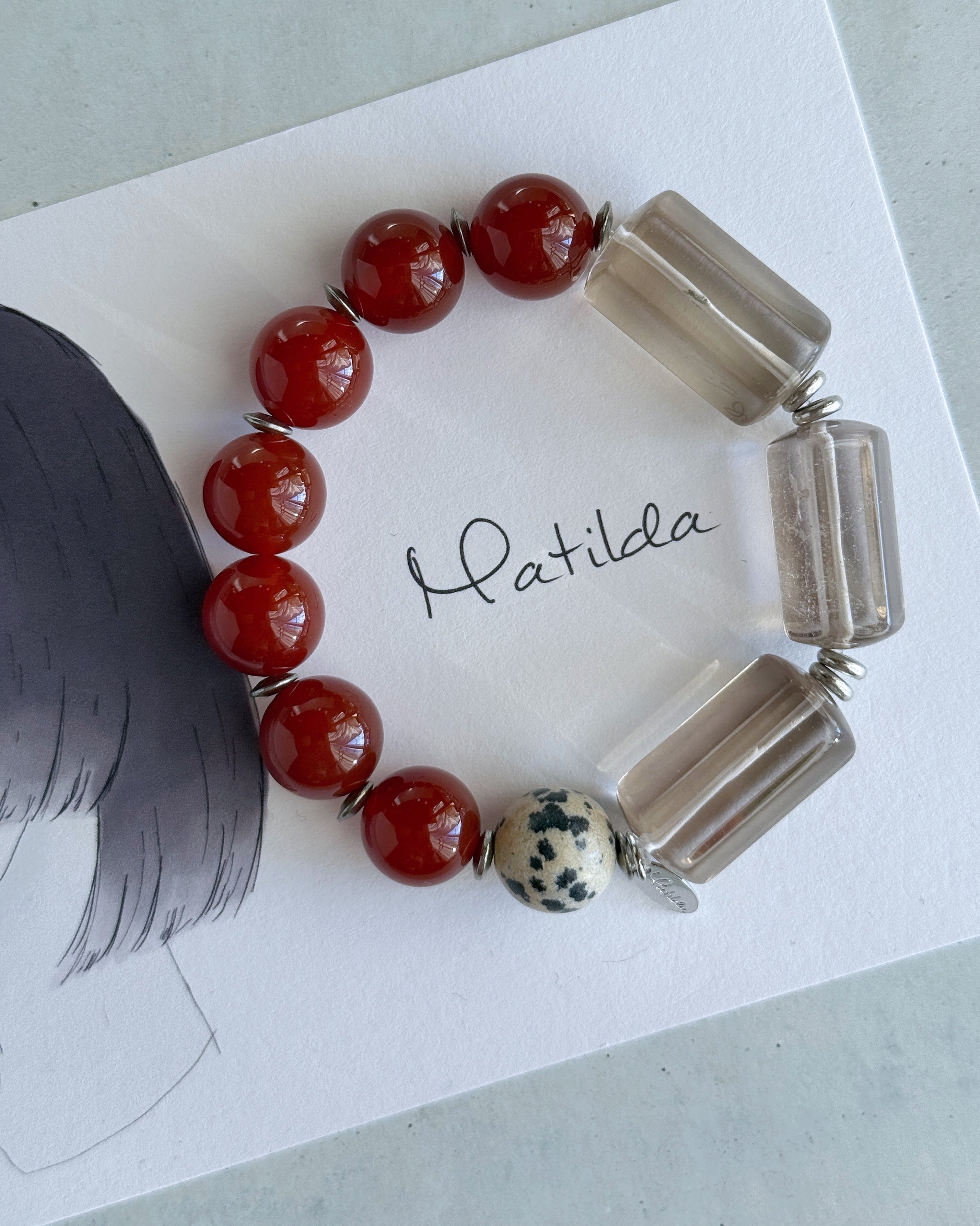 The 'Matilda' bracelet(レッドジェイド×スモーキークォーツ)