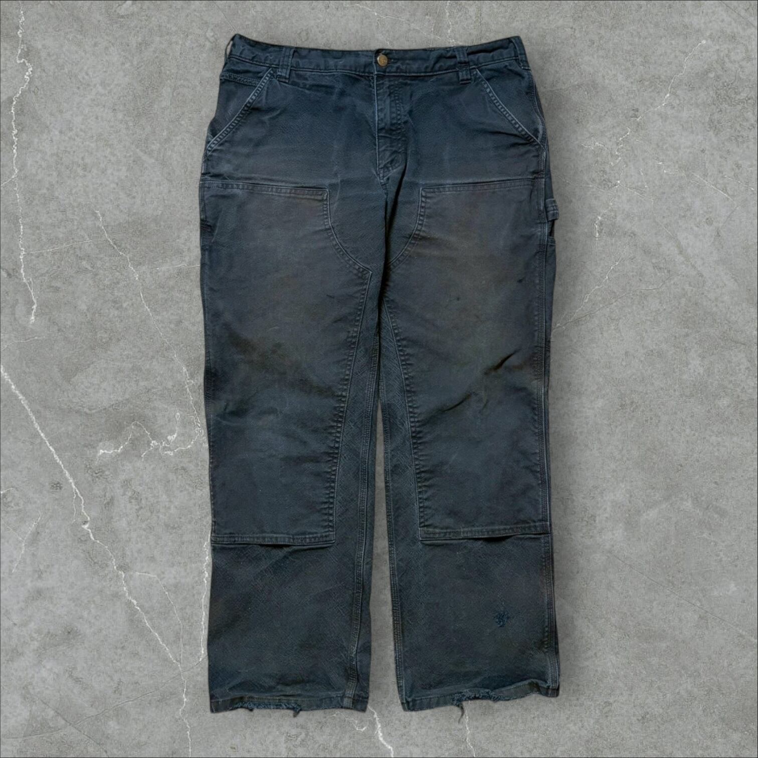 90s USA製 SOLO SEMORE デニムショーツ 34 濃紺 バギーショーツ ワイド
