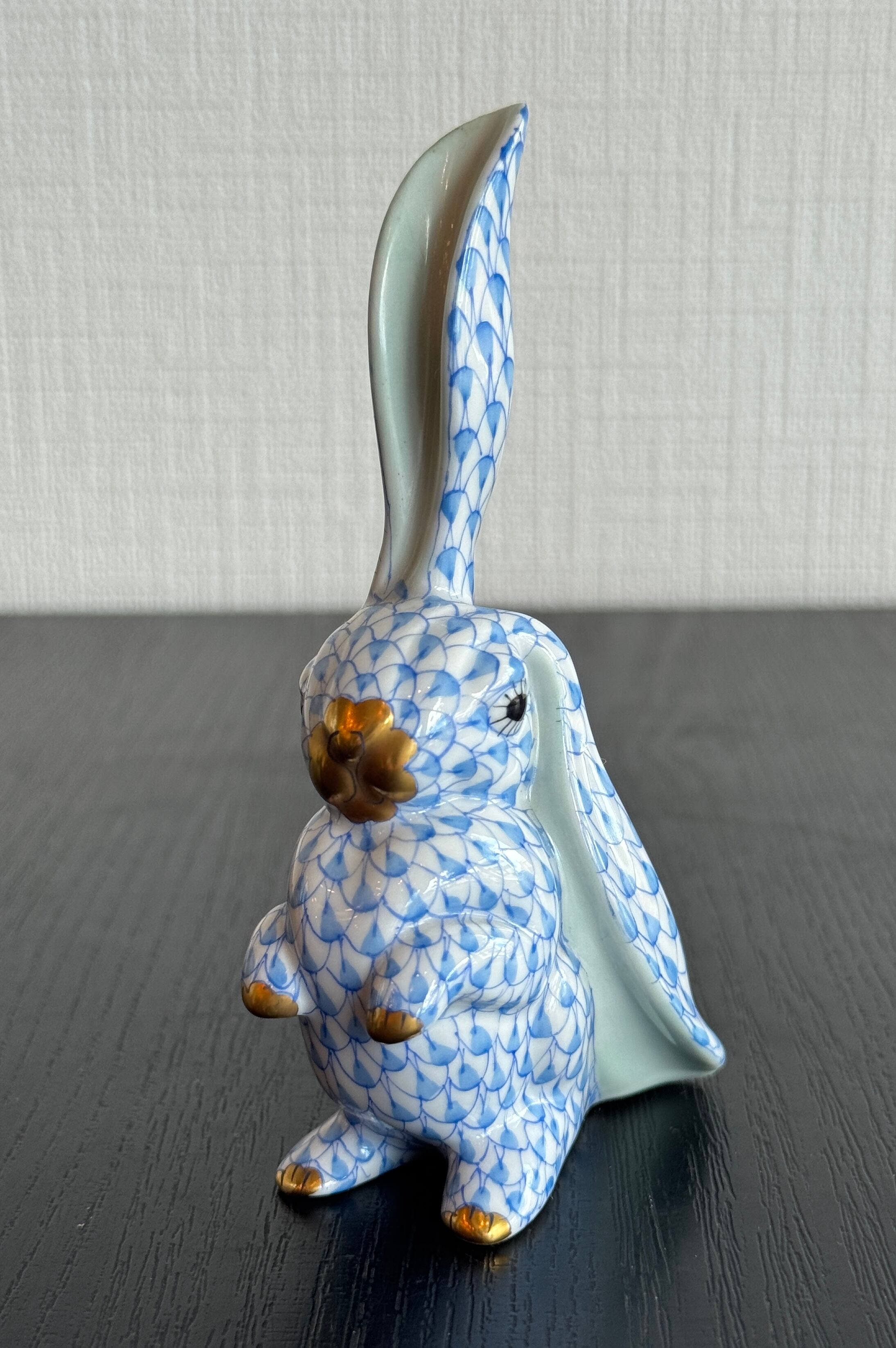 Herend ヘレンド ブルーフィッシュネット うさぎフィギュリン Herend ヘレンド うさぎ フィギュリン ブルーフィッシュネット 高さ