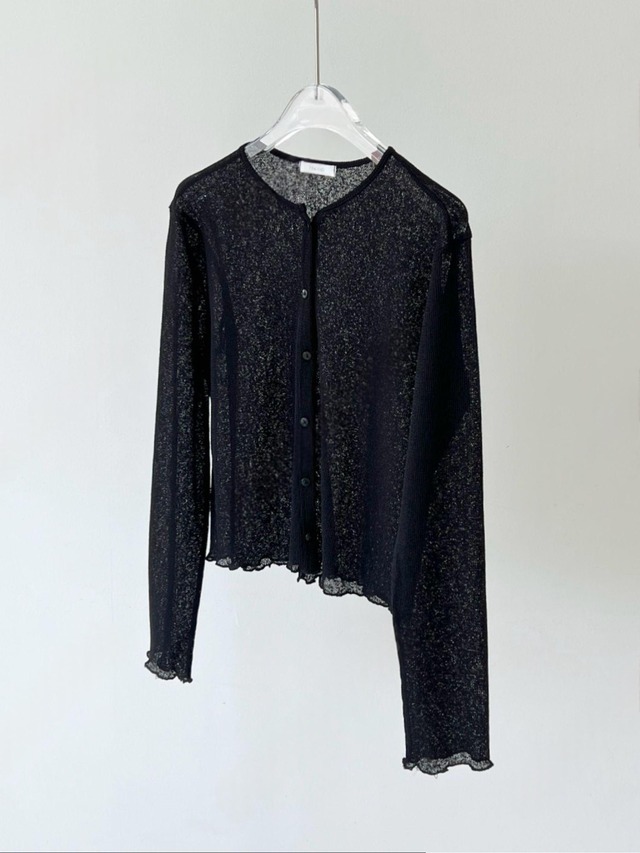 Wave Hem Ribbed Cardigan