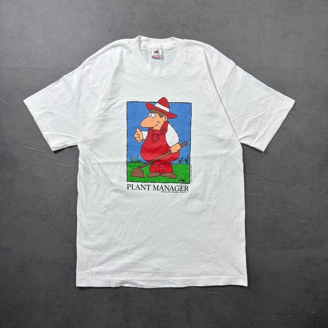 90s FRUIT OF THE LOOM "Plant Manager" TEE L 古着
