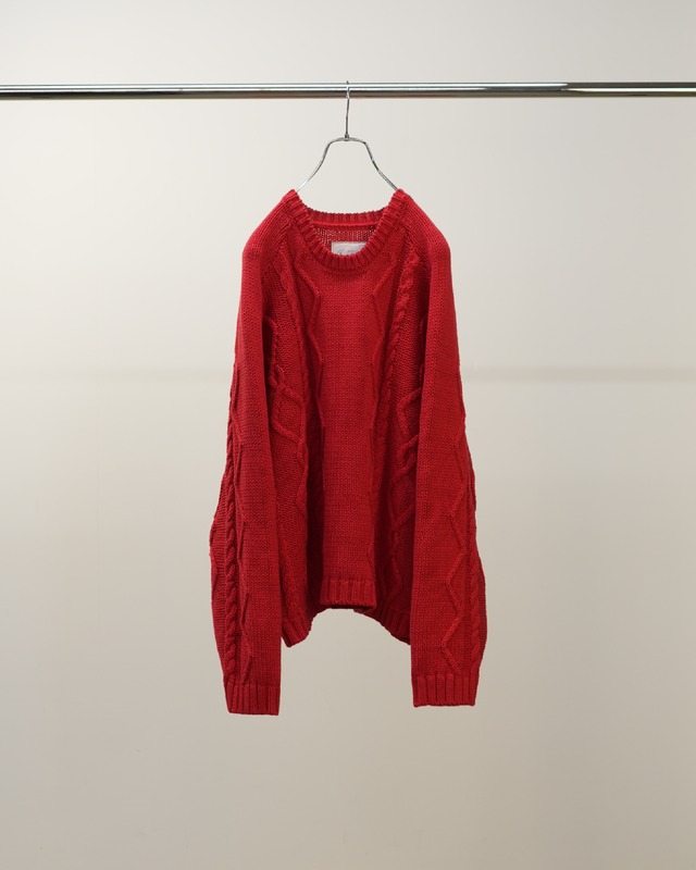 ANCELLM / CABLE STITCH KNIT(RED)