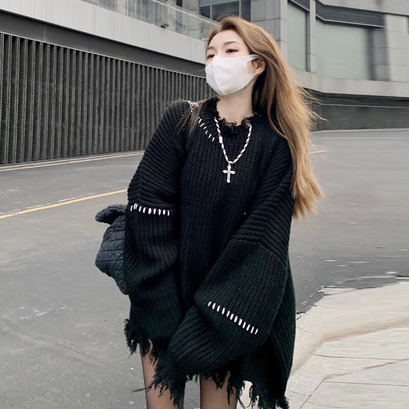 ブラックセーター オータムウィンタースタンダード レトロ 秋物 冬物 スーパーモール7819046474