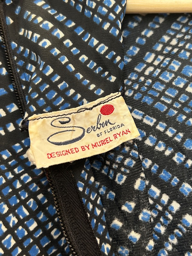 Vintage blue print blouse