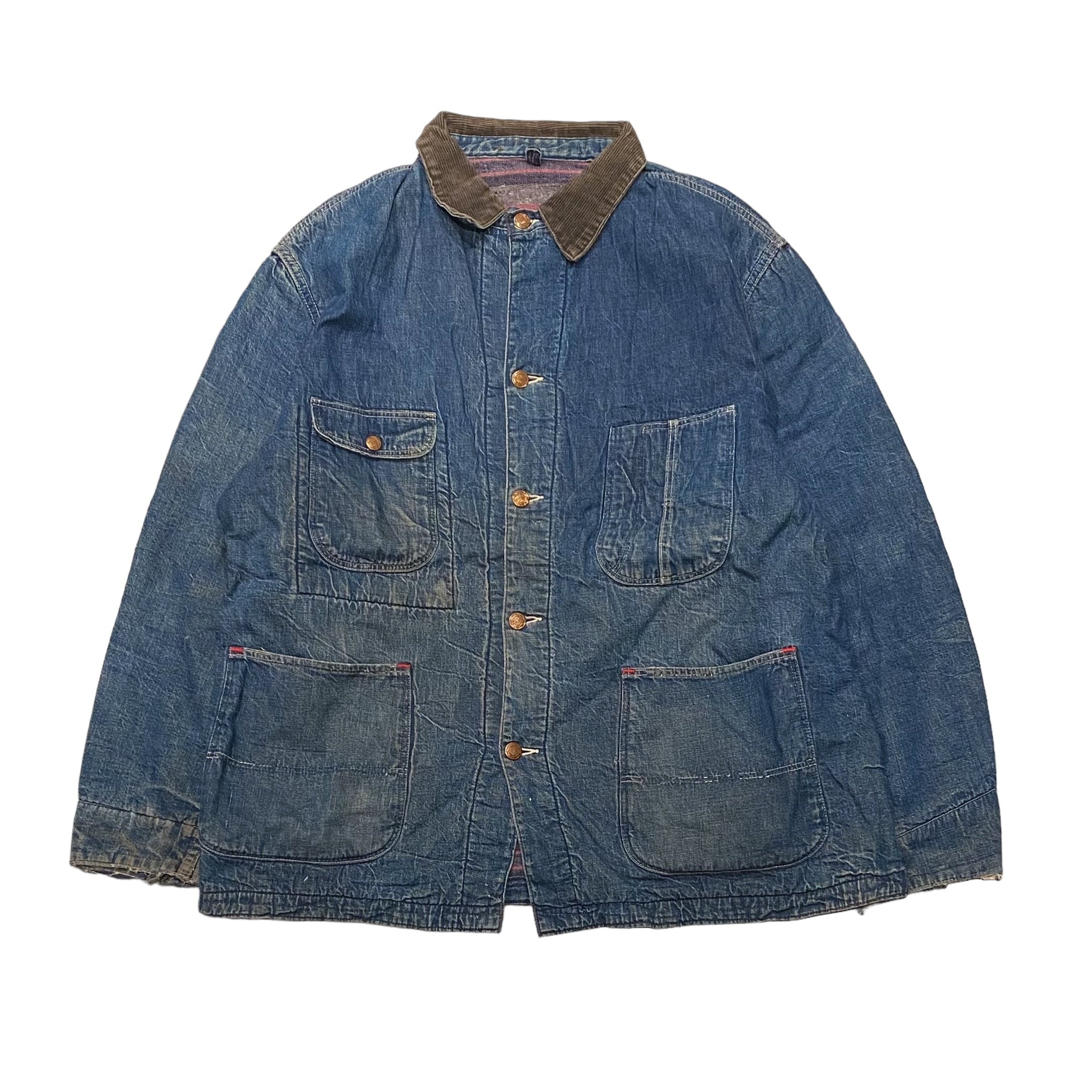 60-70's Blue Bell Blanket Lined Denim Coverall / ブルーベル ブランケットライナー デニム  カバーオール 襟コーデュロイ 古着 ヴィンテージ