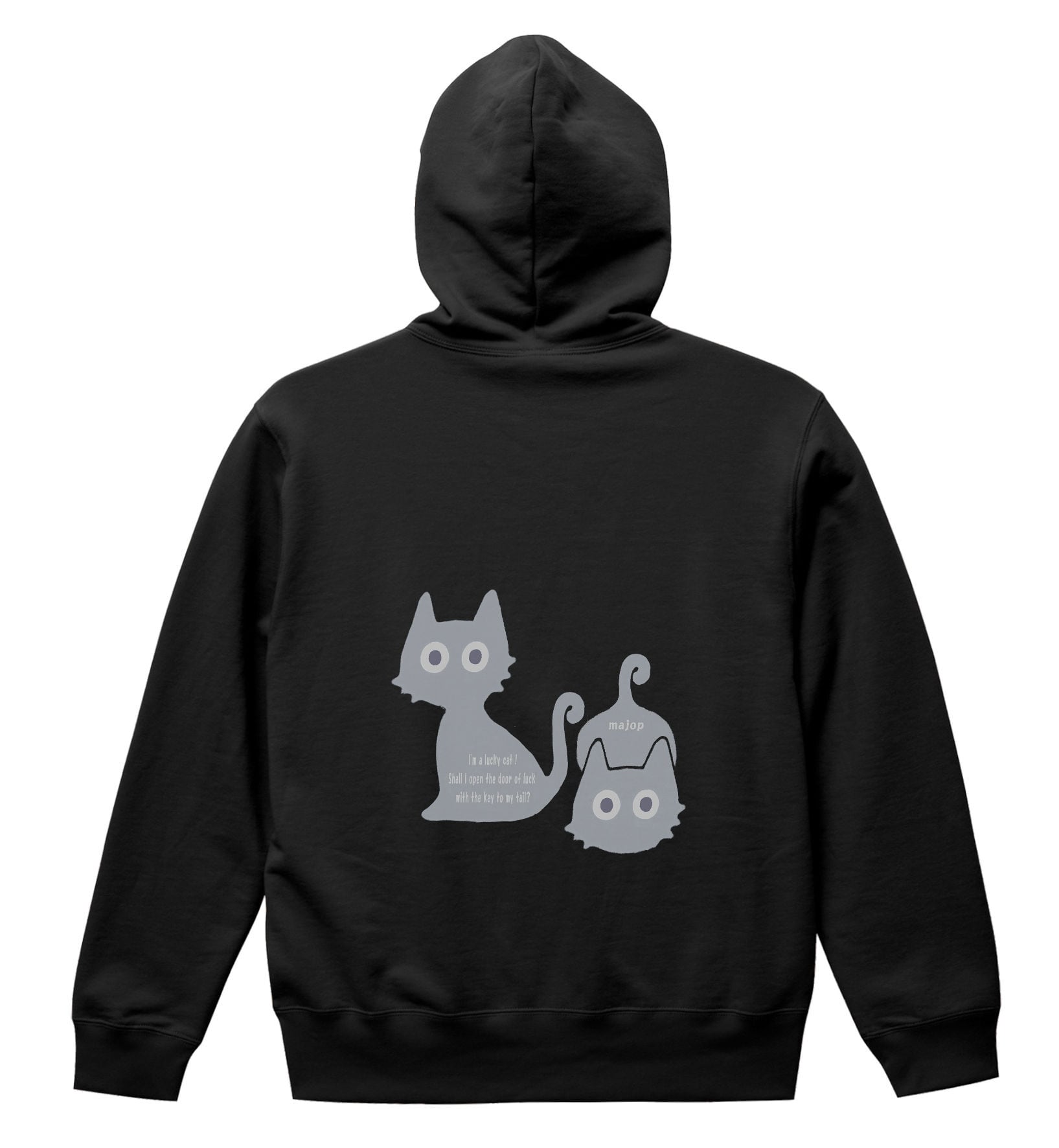 解放招き猫ジップアップパーキャー／BLACK／Lサイズ 解放招き猫ジップアップパーキャー／BLACK／Lサイズ
