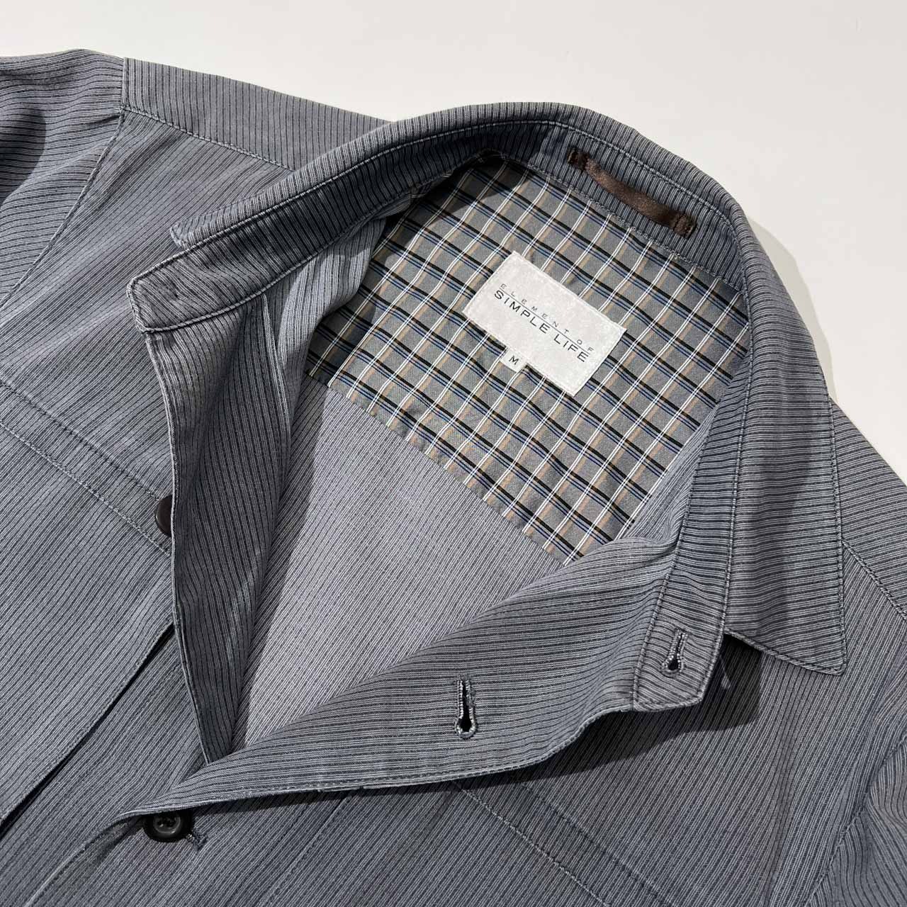 SIMPLE LIFE シンプルライフ ELEMENT ストライプ ライト ジャケット M /メンズ/レナウン/ネイビーグレー系/薄手