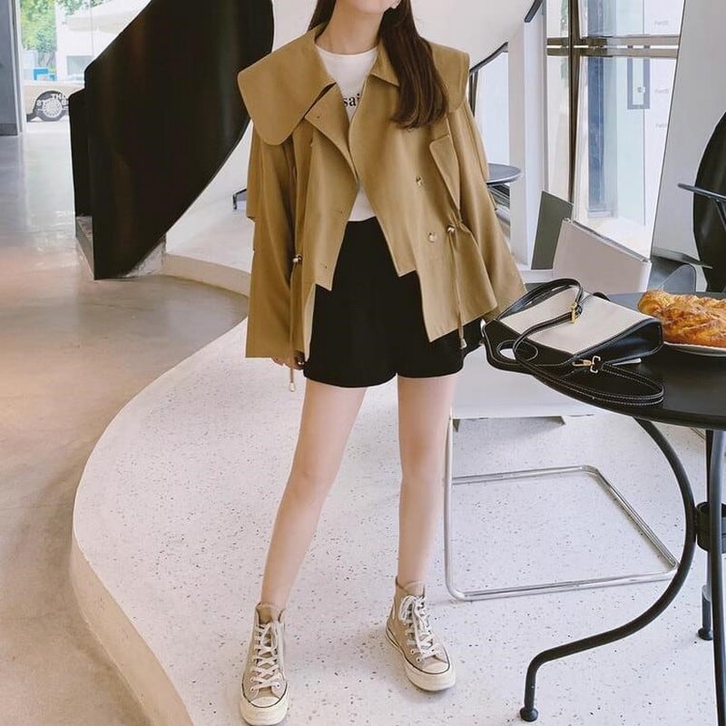 Spring short trench coat | SI SELECT