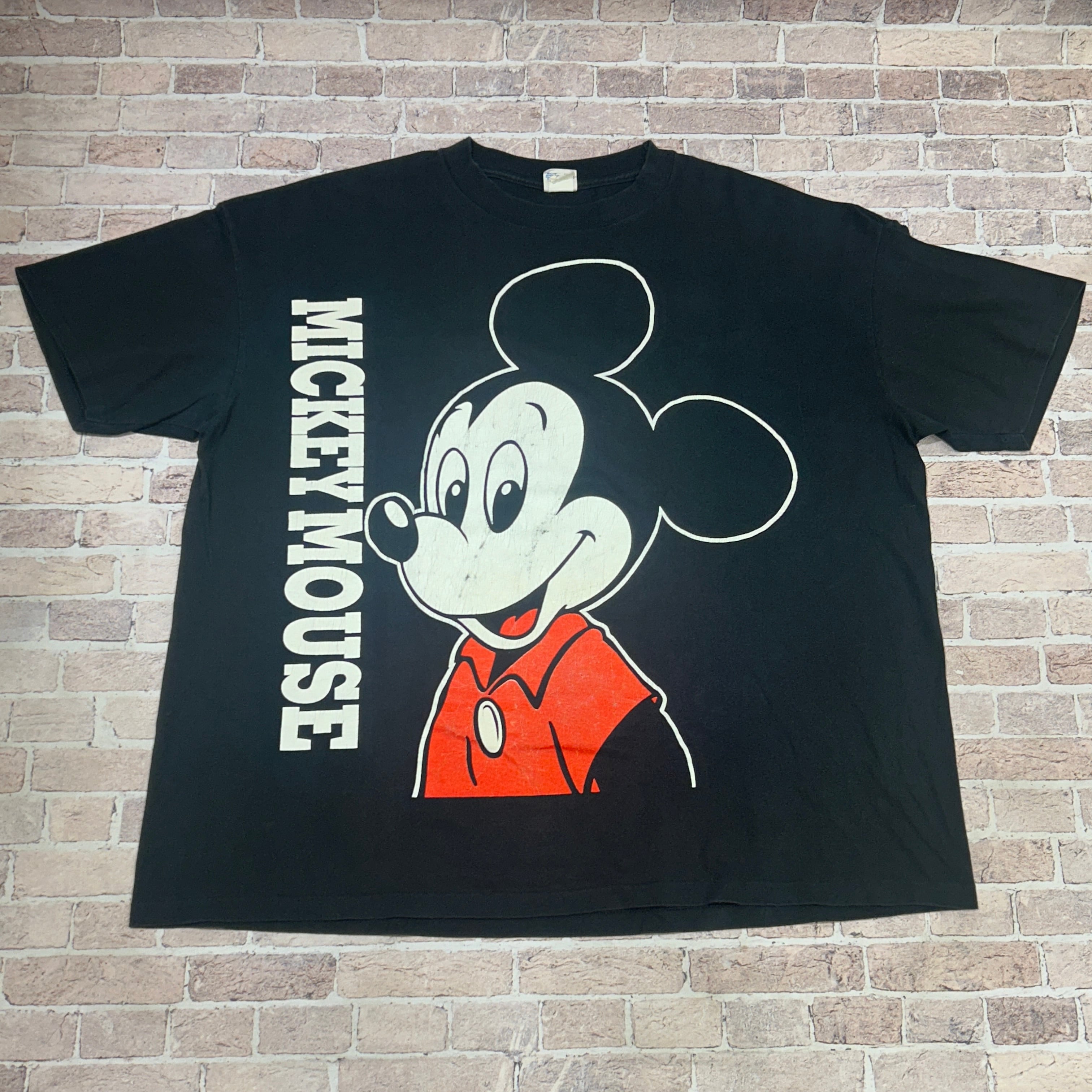 1990'S MICKEY MOUSE 両面プリントT-SHIRT BLACK | safarionline