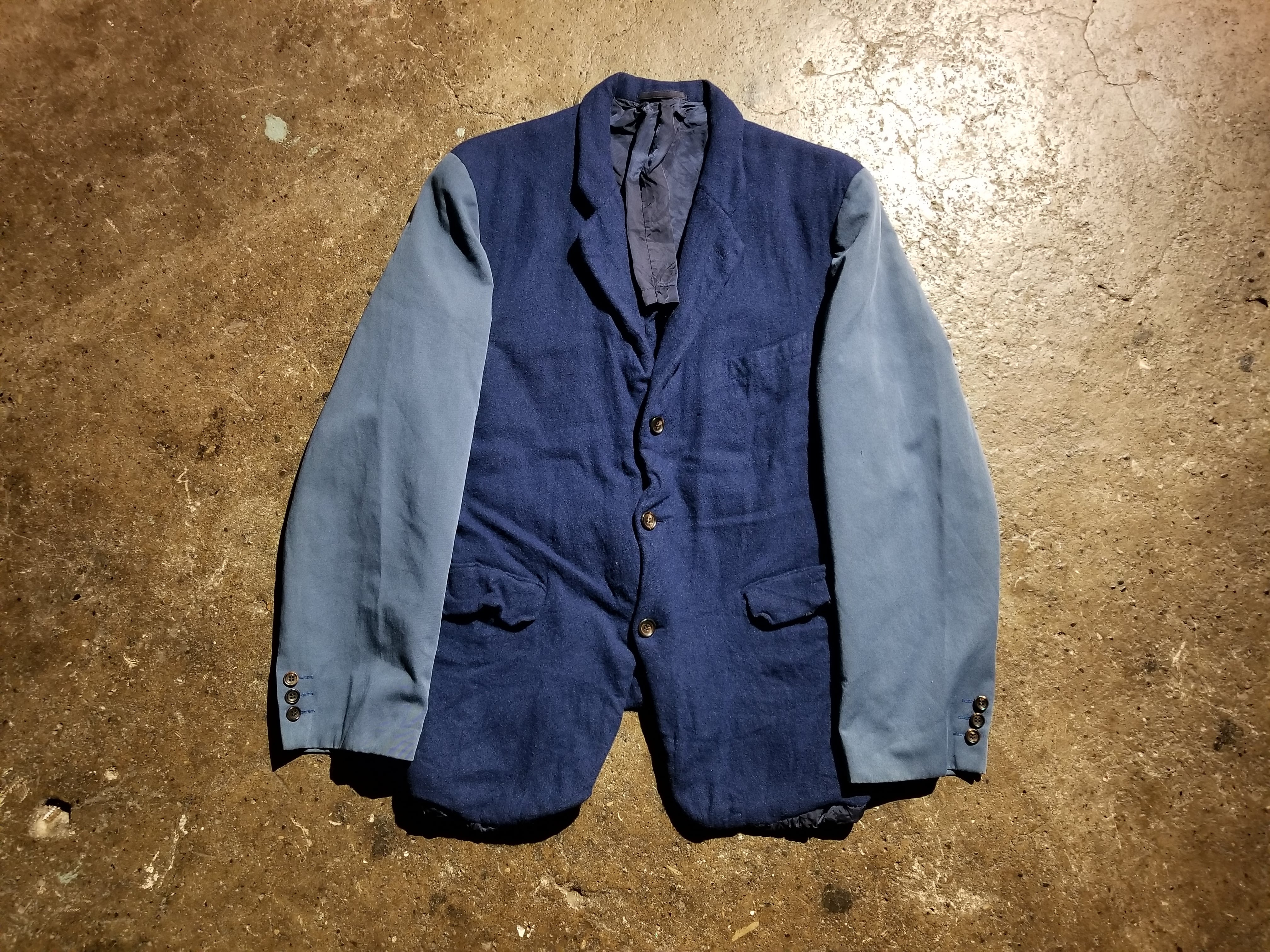 90s COMME des GARCONS ネイビー 縮絨ウール ジャケット