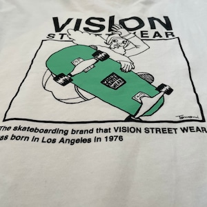 【VISION STREET WEAR】Tシャツ L ワンポイント バックプリント スケートボード US古着