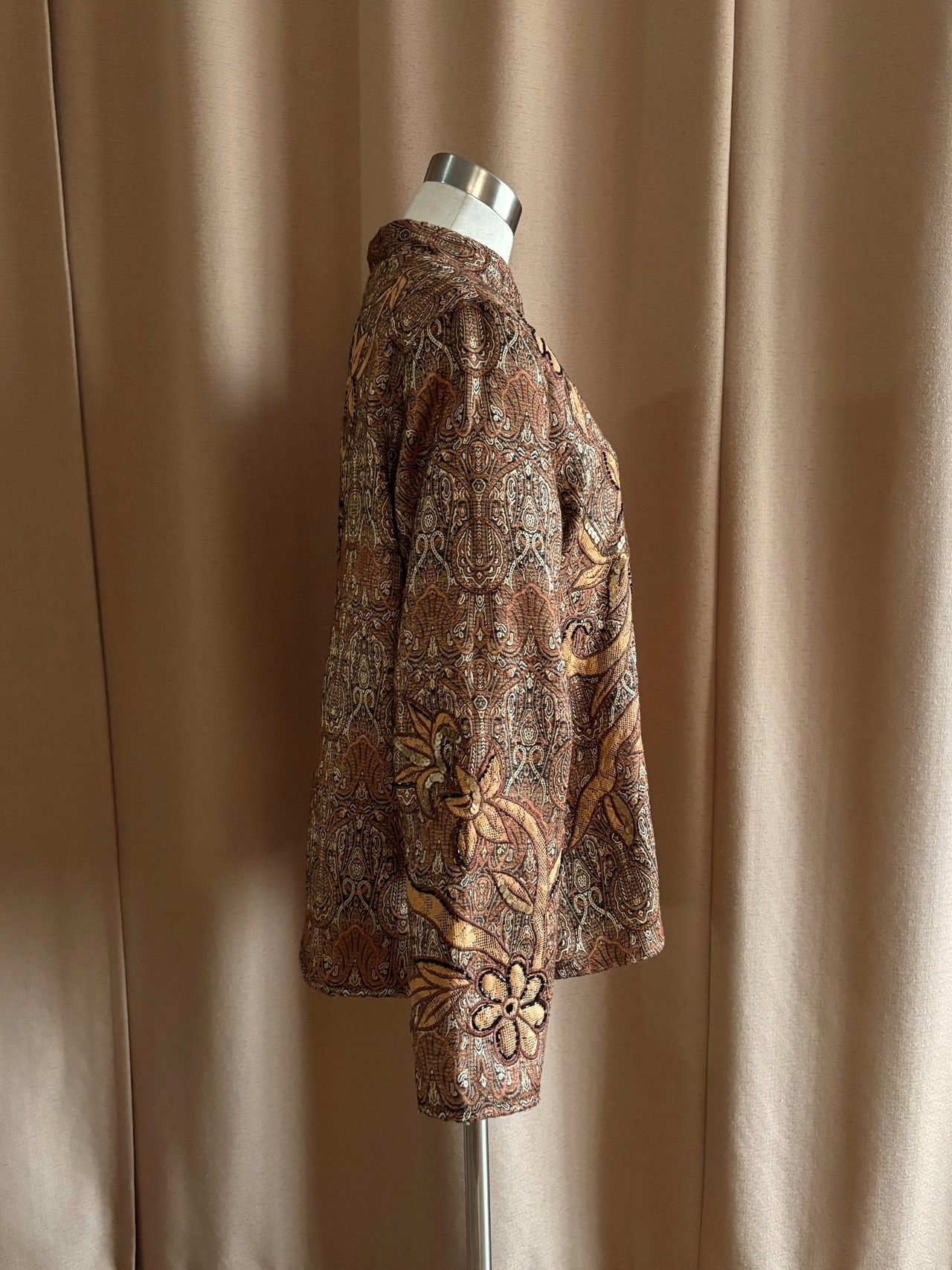 bead embroidery jacquard fabric jacket-4387-10