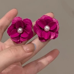 pearl center pink flower pierce<a1004581>