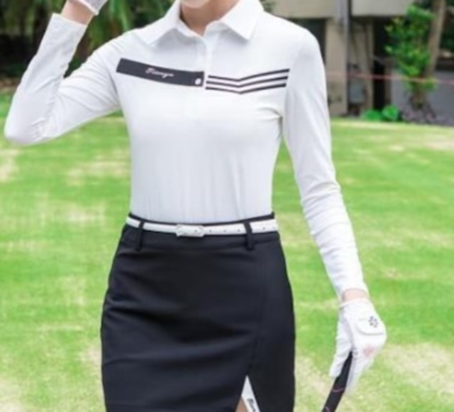 ゴルフウェア スポーツウェア シャツ レディース ガールズ ゴルフ スポーツ ポロシャツ 長袖 通気性 速乾性 メッシュ 日焼け防止  カジュアル