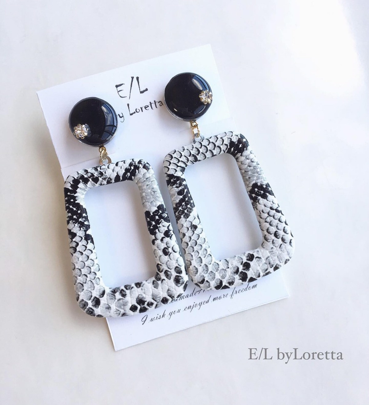 Python mini circle pierce/earring(Black) | E/L byLoretta