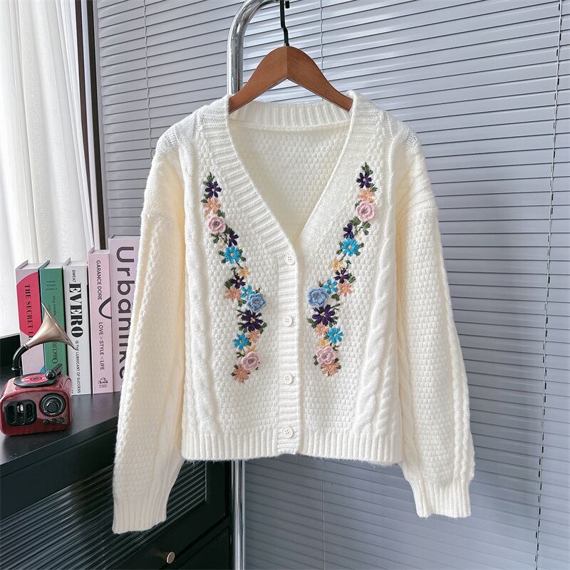 【outer】Vネックニットカーデ M26632