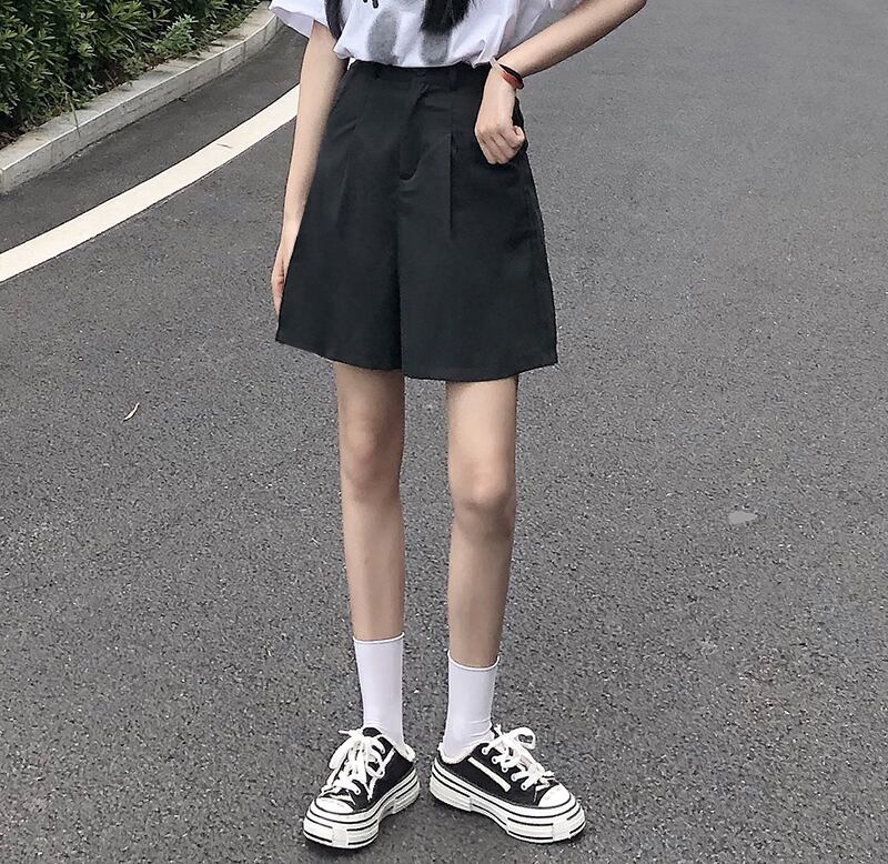 パンツ レディースサマーグレーショーツ ルーズハイウェストウェストカジュアル 夏物 ブルマー クレセントシティ89854817576