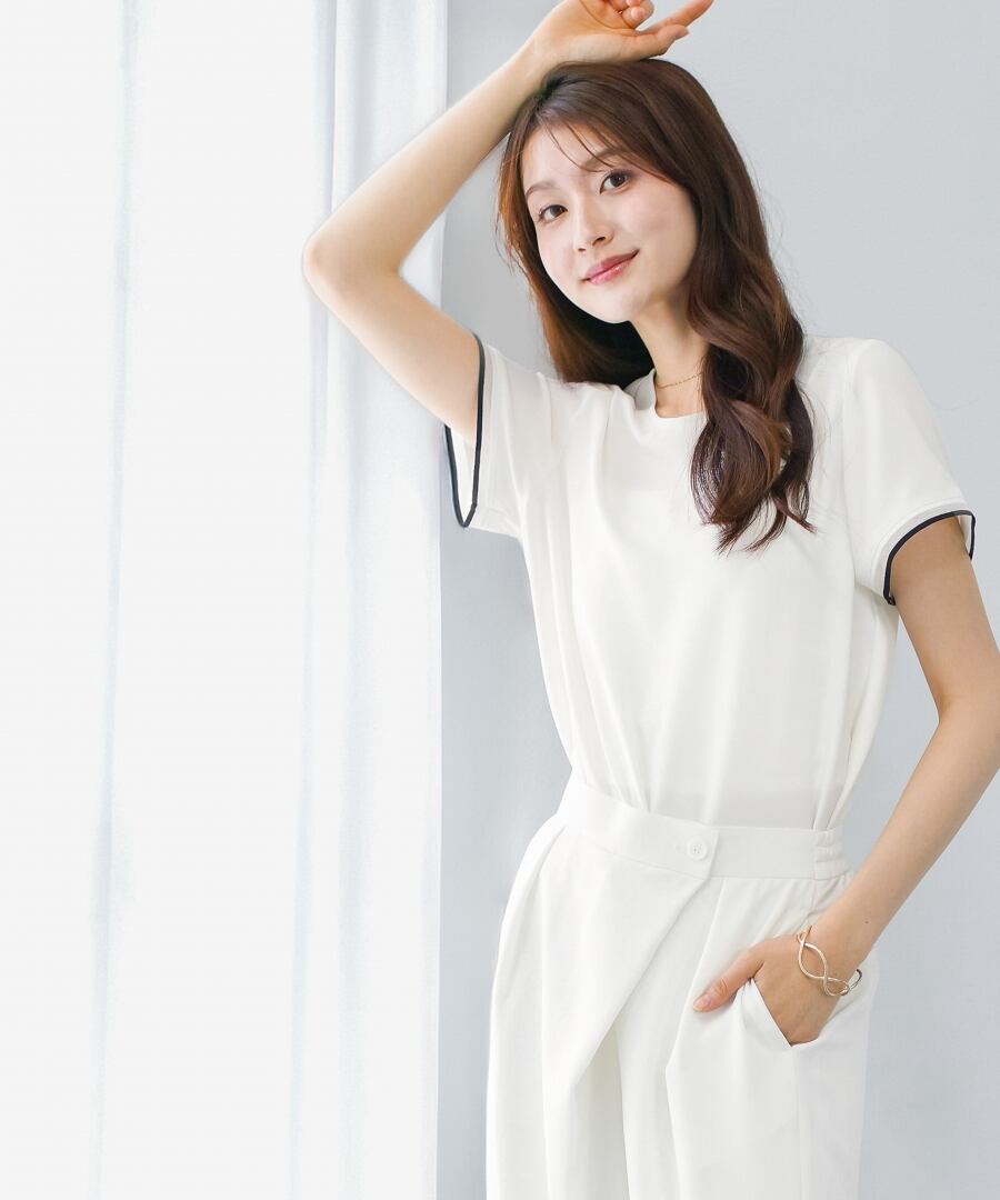 きみ　お洋服4着セット ラクして整うカセット服 】 さらさらオックス・袖口シアーブラウス