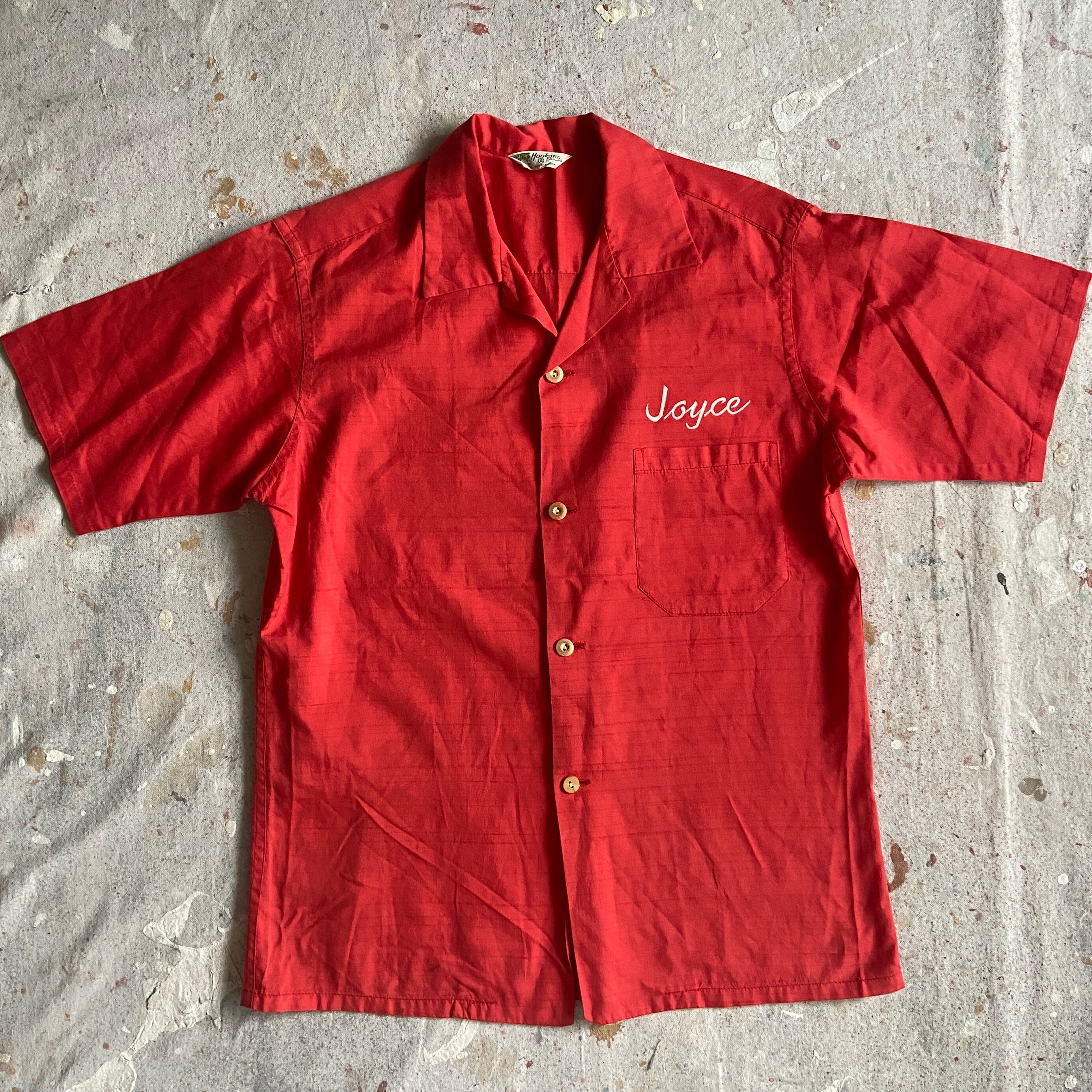 1950s Hookano S/S Open Collar Shirt S Made in Hawaii F811